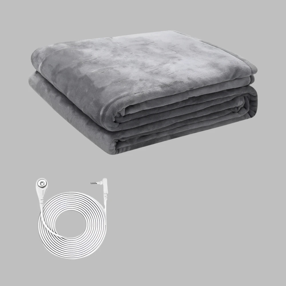 Embroidered Pattern Knitted EMF Grounding Flannel Blanket Anti-Radiation Earthing Bedding for Pregnant Women Babies Warm