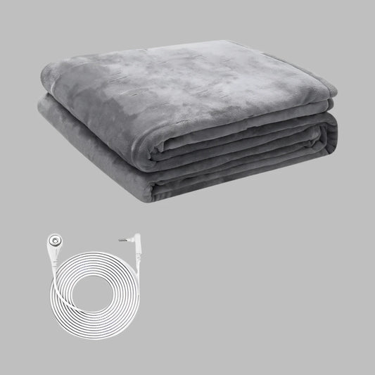 Embroidered Pattern Knitted EMF Grounding Flannel Blanket Anti-Radiation Earthing Bedding for Pregnant Women Babies Warm