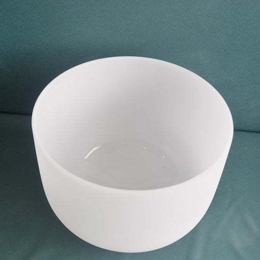 6" 8" 10" Frosted Quartz Crystal Chakra Bowls - Free Carrying Case Included (C/F/A Notes) for Sound Therapy