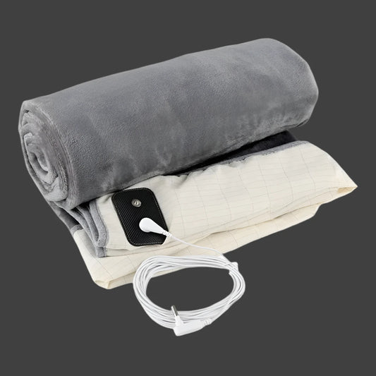 Embroidered Pattern Knitted EMF Grounding Flannel Blanket Anti-Radiation Earthing Bedding for Pregnant Women Babies Warm