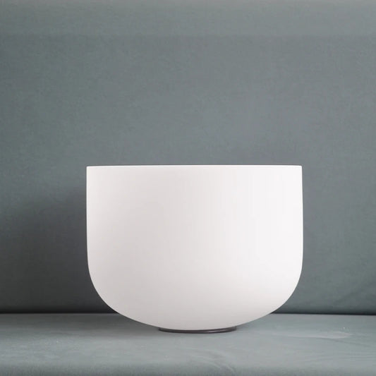 6" 8" 10" Frosted Quartz Crystal Chakra Bowls - Free Carrying Case Included (C/F/A Notes) for Sound Therapy