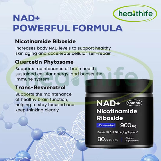 OEM Private Label Nicotinamide Adenine Dinucleotide NAD+ Resveratrol Supplement 900Mg 80 Capsules
