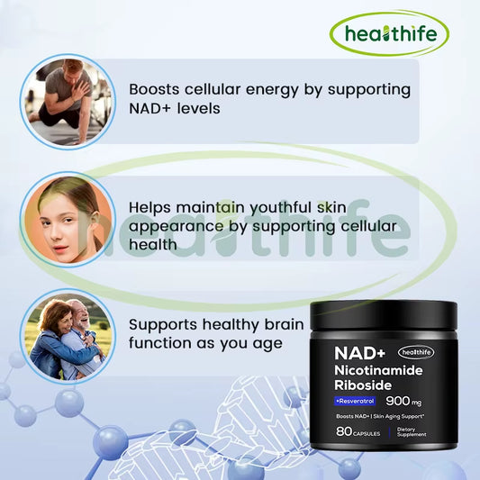 OEM Private Label Nicotinamide Adenine Dinucleotide NAD+ Resveratrol Supplement 900Mg 80 Capsules