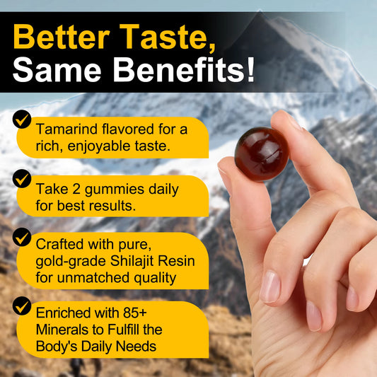 OEM 100% Natural Organic 3000MG Shilajit Gold Gummies Premium Pure Himalayan Shilajit Gummies with Ashwagandha